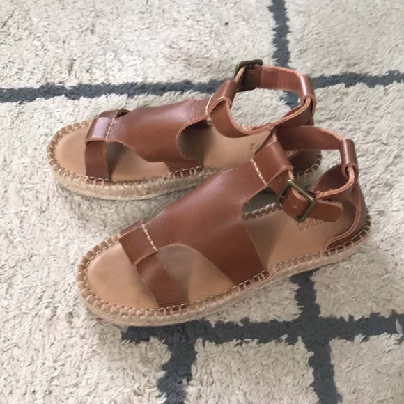 Soludos espadrille platform sandal tan leather size 7 - Picture 3 of 7